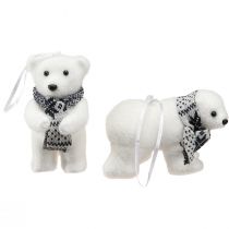 Artículo Juego de 4 figuras colgantes de oso polar para decoración invernal, 11 x 7 cm