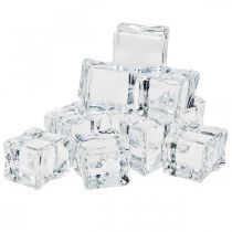 Cubitos de hielo artificiales hielo decorativo transparente 2,5×3×2,5cm 12ud