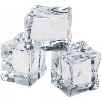 Cubitos de hielo artificiales hielo decorativo transparente 2,5×3×2,5cm 12ud