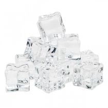 Cubitos de hielo artificiales hielo decorativo transparente 2cm 30uds