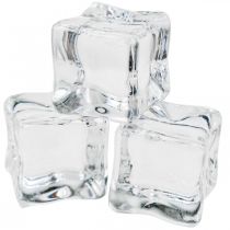 Cubitos de hielo artificiales hielo decorativo transparente 2cm 30uds