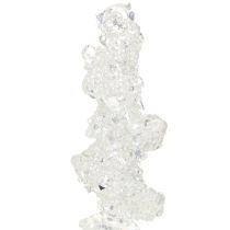 Artículo Adorno de árbol de carámbanos con purpurina, decoración invernal, 17,5 cm, 4 piezas
