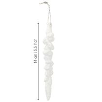 Artículo Decoración de carámbanos, decoración para árbol de Navidad cubierto de nieve, 14 cm, 4 piezas
