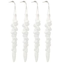 Artículo Decoración de carámbanos, decoración para árbol de Navidad cubierto de nieve, 14 cm, 4 piezas