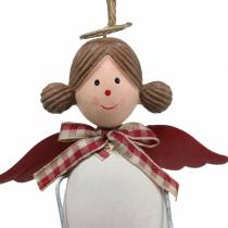 Artículo Figuras navideñas ángel y reno para colgar blanco, rojo Ø4.7cm H20 / 18cm 2ud