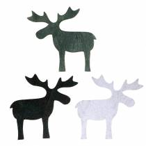 Artículo Decoración dispersa reno negro, plata, gris oscuro surtido 4cm 72 piezas