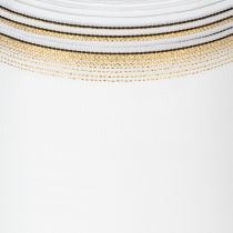 Artículo Elegante cinta de corona de muaré, 125 mm, blanca con ribete dorado - Cinta decorativa de alta calidad para floristería y celebraciones