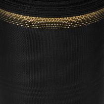 Artículo Elegante cinta de muaré para corona, 175 mm, negra con borde perlado y tejido de tafetán, cinta decorativa para floristería funeraria, cinta de lazo, 25 m