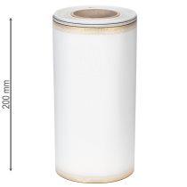 Artículo Elegante cinta de corona de muaré, 200 mm, blanca con borde perlado dorado y acabado especial, 25 m - Perfecta para decoraciones y celebraciones