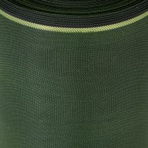 Artículo Elegante cinta de moiré verde con borde dorado, 100 mm x 25 m, para arreglos florales y decoración funeraria.