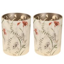 Artículo Elegante candelabro con motivo floral para un diseño armonioso de la estancia, 12,5 cm, 2 piezas