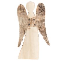 Artículo Figura de ángel hecha de madera con corteza de abedul, 30 cm.