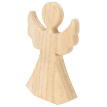 Artículo Ángel decorativo de madera, hecho de madera natural clara, decoración navideña, 30 cm.