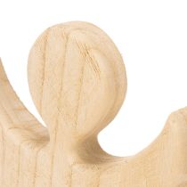 Artículo Ángel decorativo de madera, hecho de madera natural clara, decoración navideña, 30 cm.