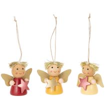 Artículo Colgante decorativo de ángel con estrella para colgar, 5 cm, 9 piezas