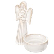 Artículo Adorno de ángel para cuenco con figura pequeña y portavelas redondo de 10 cm (3 unidades)