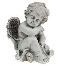 Artículo Figura conmemorativa ángel durmiente gris 16cm 2uds