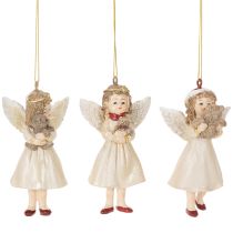 Artículo Adornos de ángel decorativos para árbol de Navidad, estilo vintage, 10 cm, 3 piezas.