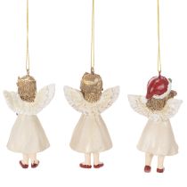 Artículo Adornos de ángel decorativos para árbol de Navidad, estilo vintage, 10 cm, 3 piezas.