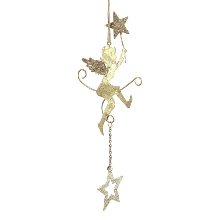 Ángel colgante estrella decoración navideña para colgar H28cm 3 piezas