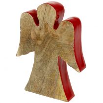 Artículo Figura decorativa ángel madera roja, naturaleza 15cm