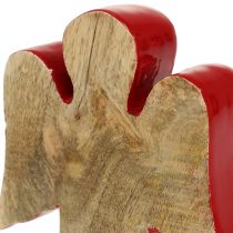Artículo Figura decorativa ángel madera roja, naturaleza 15cm