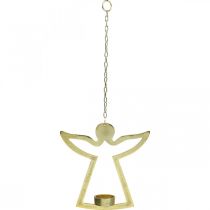 Artículo Ángel decorativo, portavelas para colgar, decoración de metal dorado H20cm