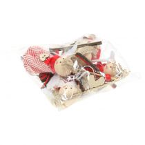 Artículo Ángel como figura decorativa 15cm rojo, blanco 4 piezas