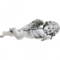 Decoración tumba ángel durmiente tumba ángel gris poliresina 39×14x13cm