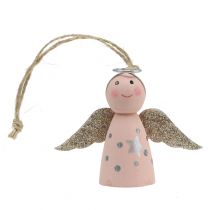 Artículo Angel para colgar rosa 6cm 6uds