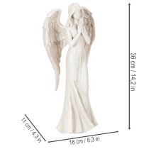 Artículo Figura de ángel de pie, rezando, elemento decorativo, 36 cm.