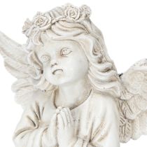 Artículo Figura de ángel rezando, decoración para tumba, sentado, 13 cm, 2 piezas