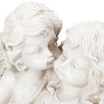 Artículo Figura de ángel infantil con pareja de ángeles y corazón, 24 cm.