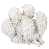 Artículo Figura de ángel infantil con pareja de ángeles y corazón, 24 cm.