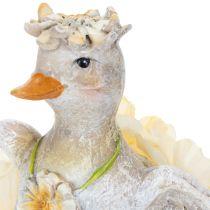Artículo Figura decorativa de pato con vestido floral, primavera, accesorio de decoración de verano con detalles, 11 cm, 2 piezas