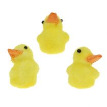 Pato mini 4cm flocado amarillo 12pcs