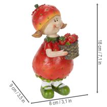 Artículo Figura decorativa de niña fresa para decoración de verano, linda estatua para sala de estar y balcón, 18 cm