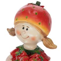 Artículo Figura decorativa de niña fresa para decoración de verano, linda estatua para sala de estar y balcón, 18 cm