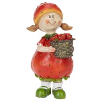 Artículo Figura decorativa de niña fresa para decoración de verano, linda estatua para sala de estar y balcón, 18 cm