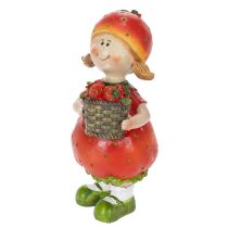 Artículo Figura decorativa de niña fresa para decoración de verano, linda estatua para sala de estar y balcón, 18 cm