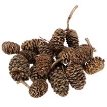 Artículo Piñas de aliso, producto natural para decoración y manualidades, color dorado, 3 cm, 300 g