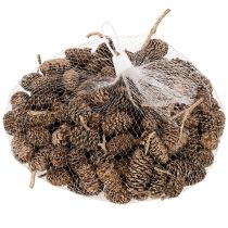 Artículo Piñas de aliso, producto natural para decoración y manualidades, color dorado, 3 cm, 300 g