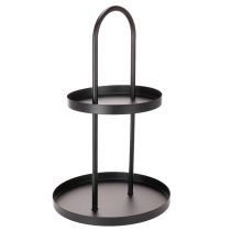 Artículo Bandeja decorativa redonda de metal de dos niveles, 58 cm.