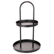 Artículo Bandeja decorativa redonda de metal de dos niveles, 58 cm.
