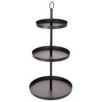 Artículo Soporte redondo de metal de tres niveles para servir, ideal para la decoración de mesas de varios niveles, 61 cm.