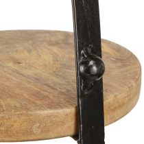 Artículo Decoración de madera de 3 niveles negro natural Ø30cm H52cm