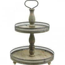 Artículo Soporte para Tartas Deco Plantas de Madera Soporte para Tartas Vintage H47cm Ø34cm