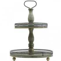 Artículo Soporte para Tartas Deco Plantas de Madera Soporte para Tartas Vintage H47cm Ø34cm