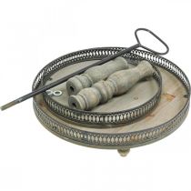 Artículo Soporte para Tartas Deco Plantas de Madera Soporte para Tartas Vintage H47cm Ø34cm