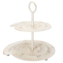 Artículo Bandeja vintage de dos niveles para decoración elegante Sala de estar o mesa, 39 cm